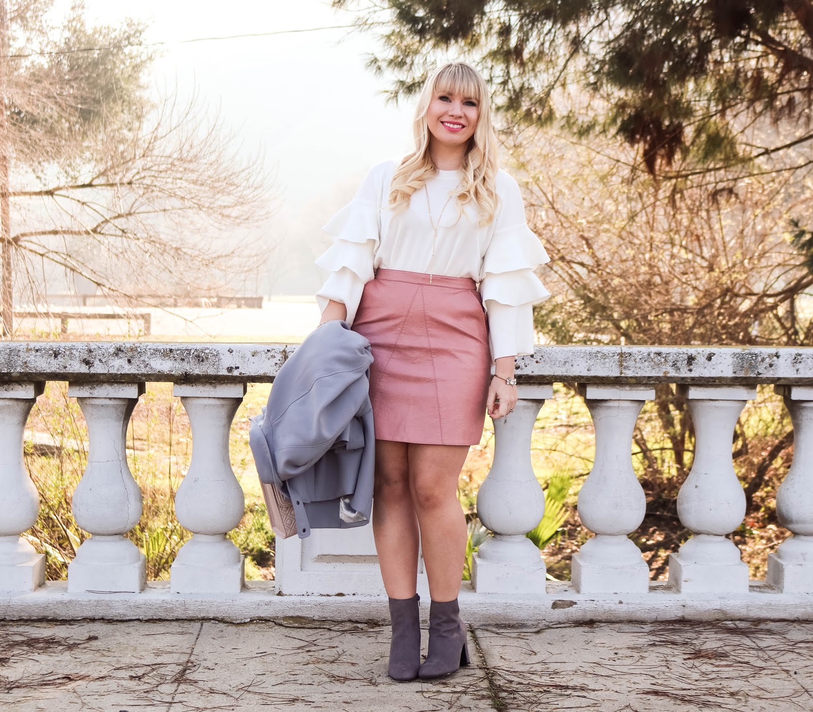 Hot Pink Pink Chain Leather Skirt O Mighty Hot Pink Metallic