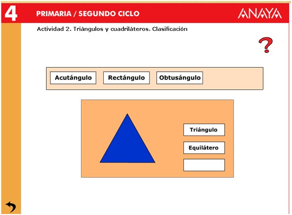 Clasificación de triángulos y cuadriláteros.