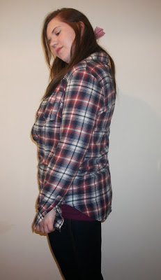 jeggings, top and check shirt from new look