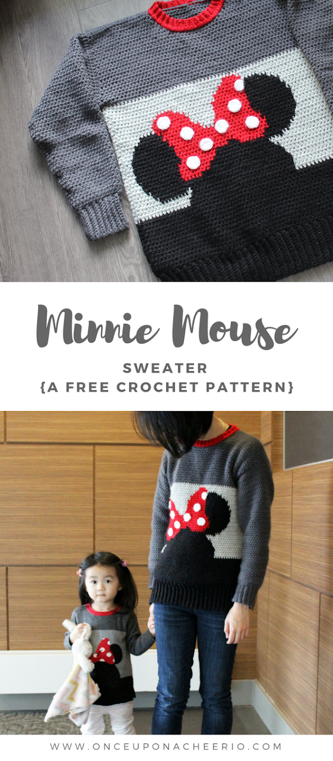 Minnie Mouse Sweater FREE Crochet Pattern Minnie Mouse Sweater FREE Crochet Pattern