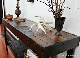 Salvaged Wood Table Table made from pallets, lath, fence boards and barn wood
