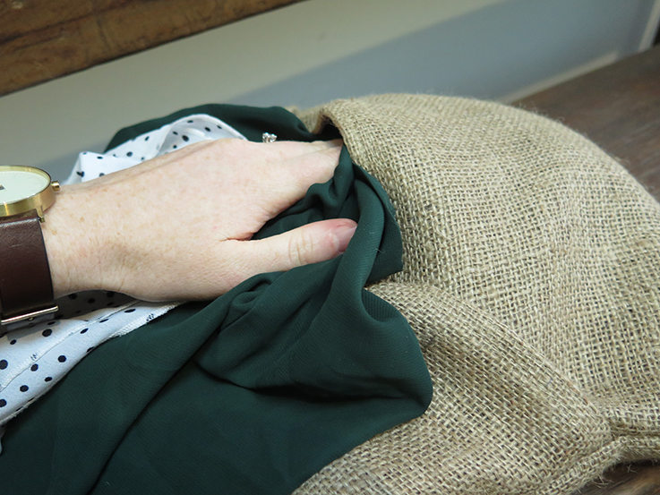 Upcycled pillow stuffing made from my synthetic clothing The Rogue
