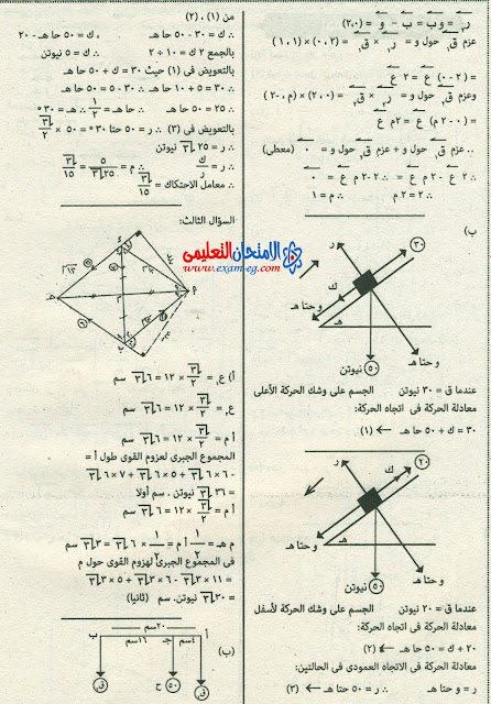 امتحان السودان 2016 فى الاستاتيكا للثانوية العامة + الاجابة النموذجية امتحان السودان 2016 فى الاستاتيكا للثانوية العامة + الاجابة النموذجية