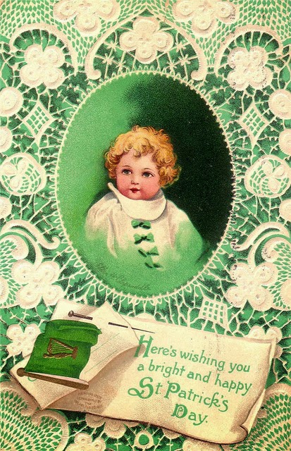 st patrick day belfast vintage postcards