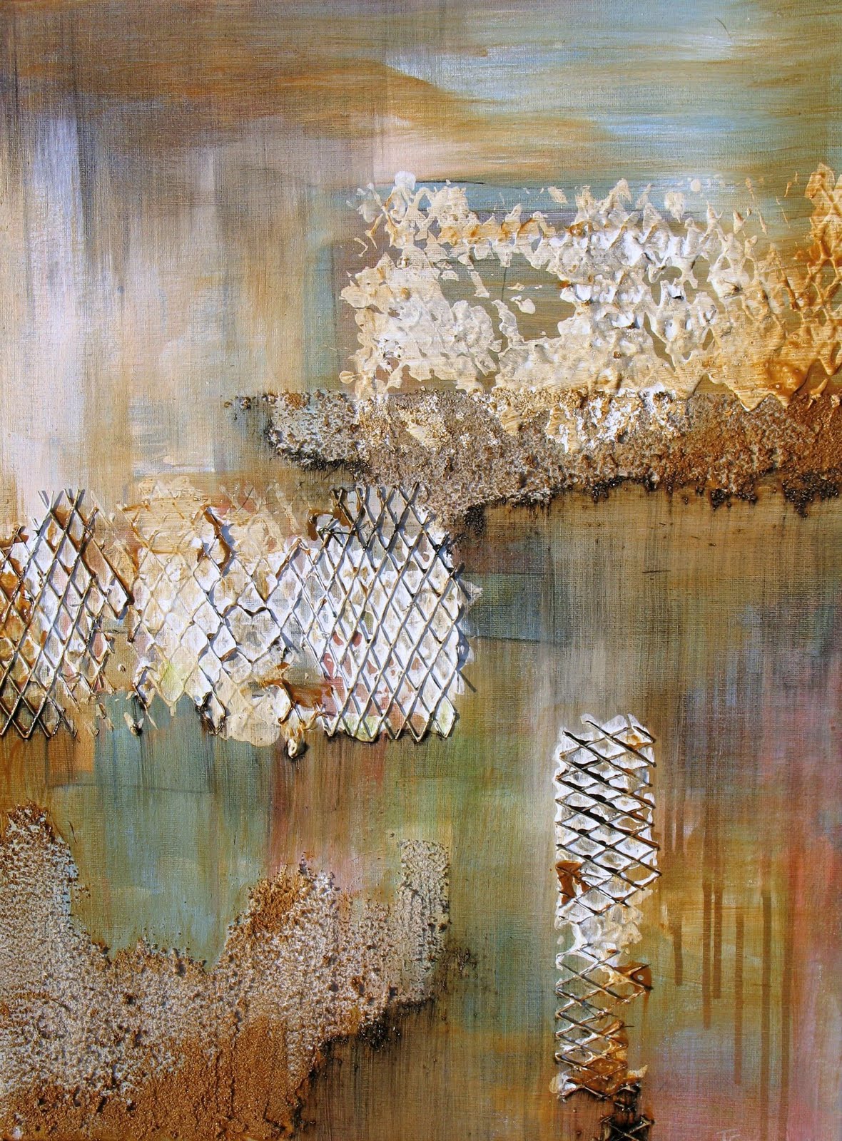 Mixed Media Artists of Colorado "Structure" Contemporary Mixed Media Painting by Jessica Forrestal