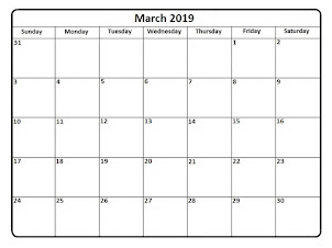 Monthly Calendar 2019