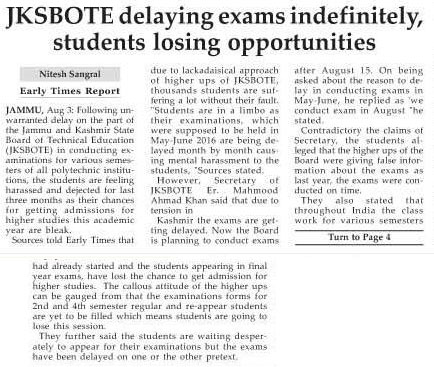 JKSBOTE Polytechnic Result 2017