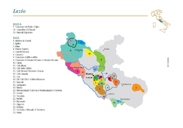 Map of Lazio wine region