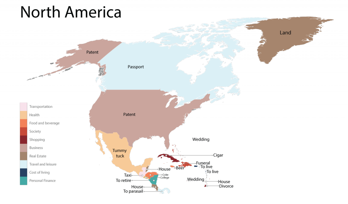 North America, Googled Product, Country Map