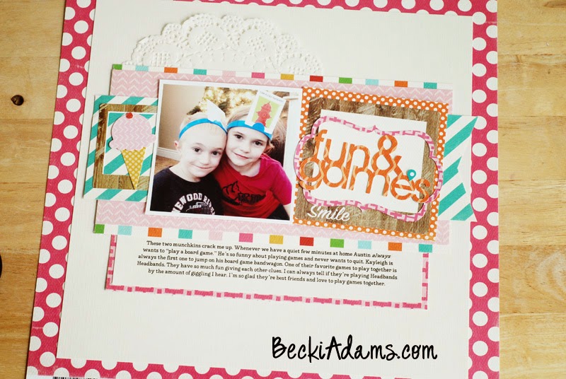 A layout created by Becki Adams @jbckadams using the Carta Bella Soak Up the Sun collection with a tutorial #scrapbooking #tutorial #papercrafting #scrapbook