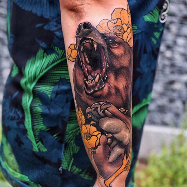 bear tattoo sleeve bear tattoo sleeve