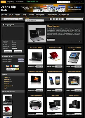 Johny Sip Deh - Mẫu template blogger shop bán hàng đẹp và chuyên nghiệp