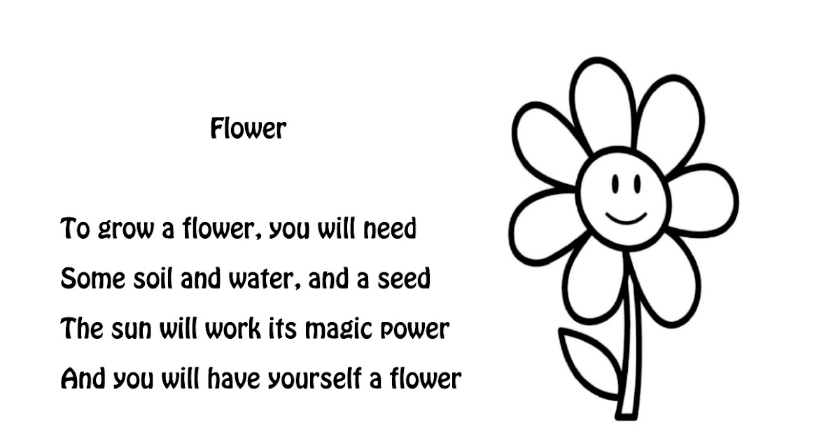 Teaching the Little Ones English Flower poem and gapfill activity