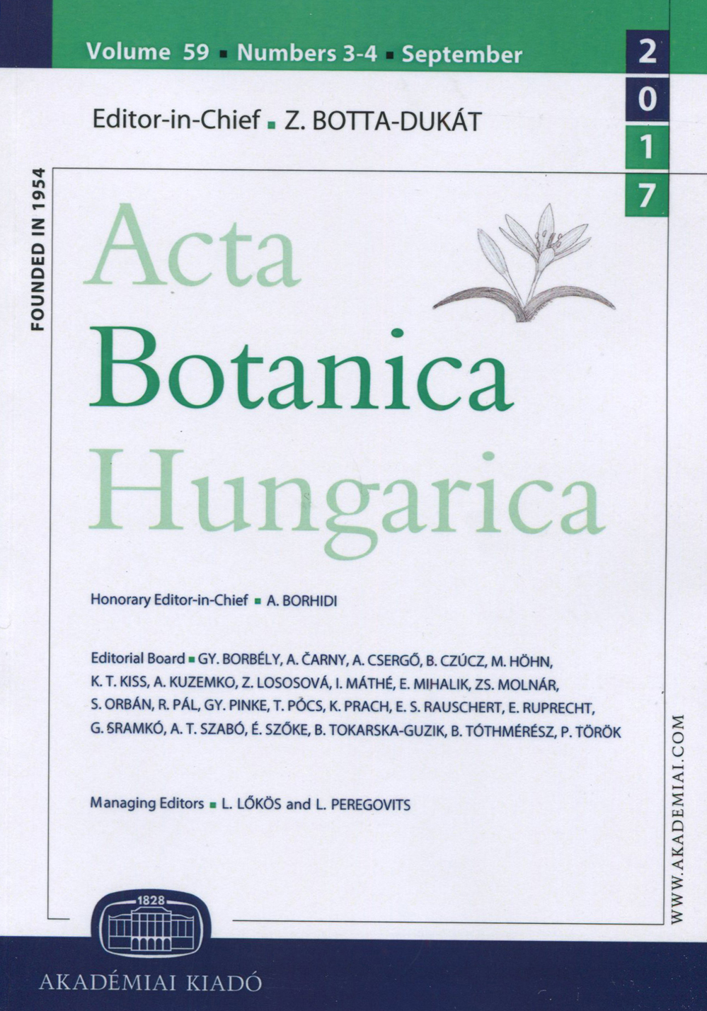 Scientia amabilis Szeretetre méltó tudomány Megjelent az Acta