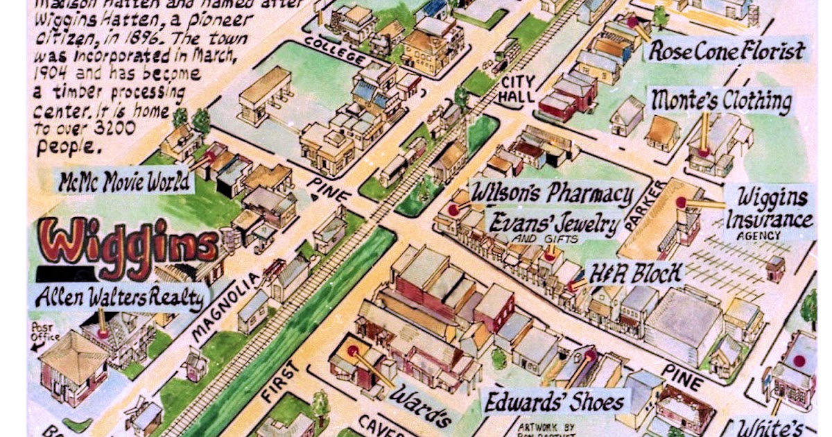 The Barthet Gallery Wiggins Pictorial Map