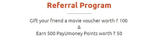 PayuMoney Referral Program to get movie Voucher