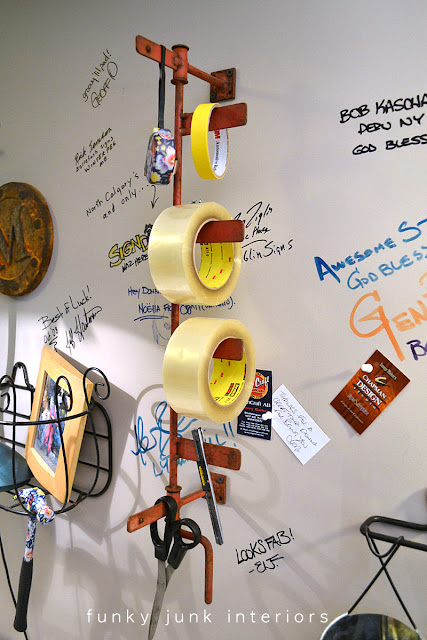 creative junk hook to hang stuff up via Funky Junk Interiors