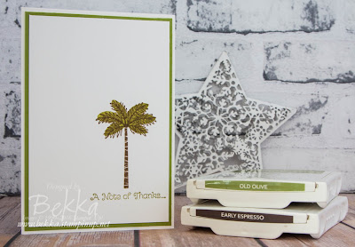 Make In A Moment Palm Tree Thank You Card featuring the Totally Trees Stamp Set from Stampin' Up! UK