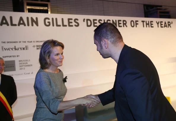 Crown Princess Mathilde of Belgium visited the 2012 International Design Biennale at Kortrijk Xpo