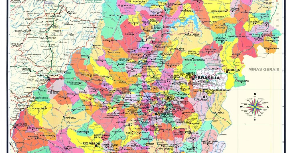 Mapa dos Municípios de Goiás Mapa dos Municípios de Goiás
