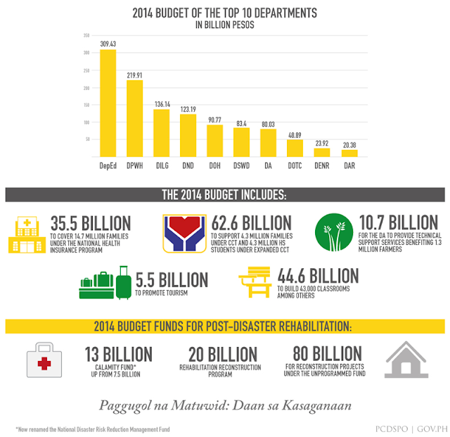 2014 Philippine National Budget Breakdown Infographic