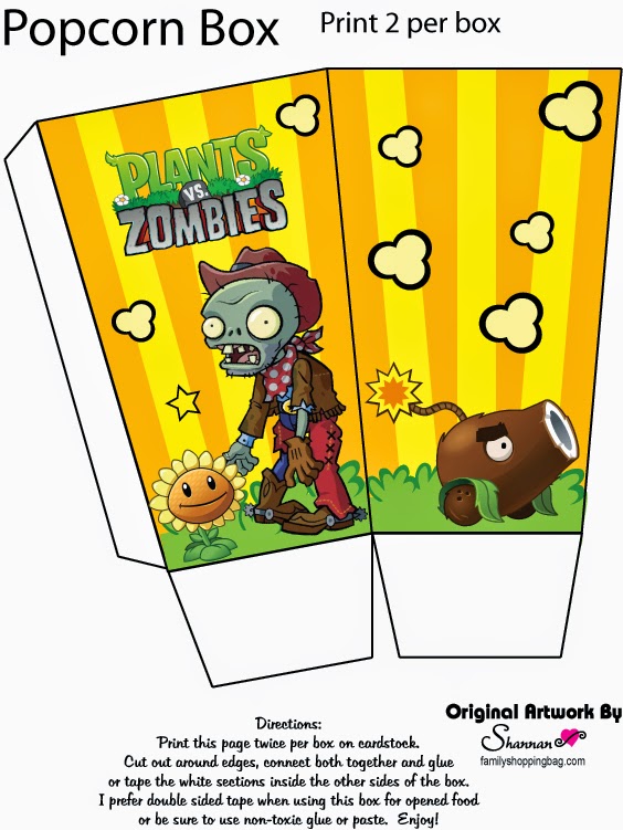 PLANTS VS ZOMBIES - Food Labels - 20 LABELS by Customized Resources