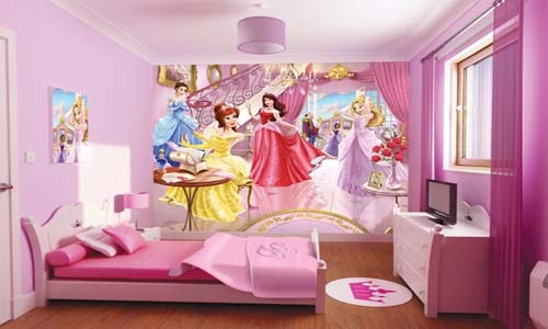 Wallpaper Dinding Kamar Tidur Anak Perempuan Motif Boneka Barbie