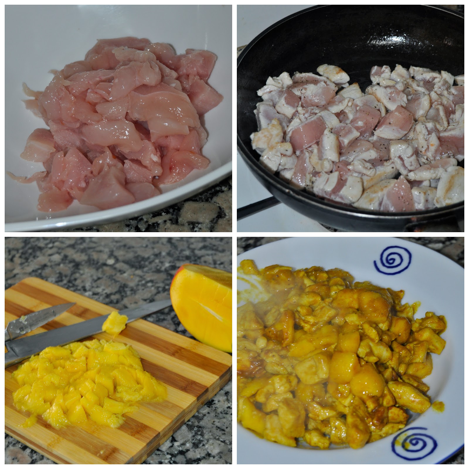 Petit et Gourmet Ensalada de Couscous con pollo, curry y mango / CousCous salad with curry