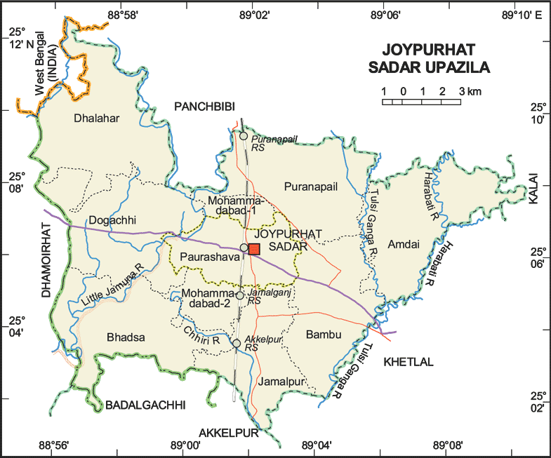 Joypurhat Sadar Upazila Map Joypurhat District Bangladesh