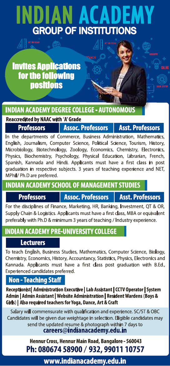 lecturer job vacancies in engineering colleges in bangalore