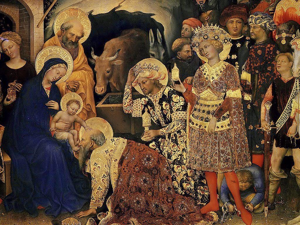 Adoração dos Magos, Gentile da Fabriano (1370-1427). Galleria degli Uffizi, Florença