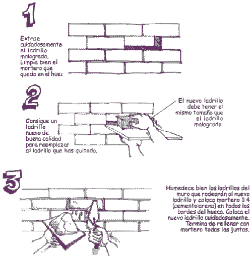 Reemplazo de Ladrillos Deteriorados. Constructor Civil