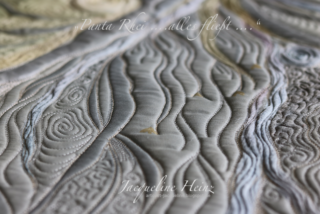 Quilt Jacqueline Heinz Art Quilt Textilkunst Ausstellung Ausstellung Panta Rhei alles fließt Karlsruhe Würzburg Wolfenbüttel