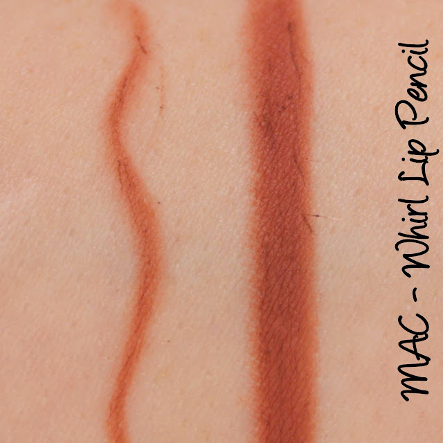 MAC Whirl lip pencil swatches & review