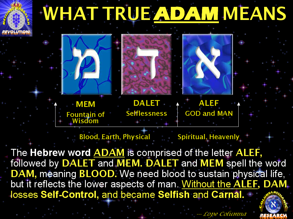 COLUMNA BITES OF WISDOM WHAT DOES IT MEAN, "TRUE ADAM?" MAN (ADAM) was Designed and Created By