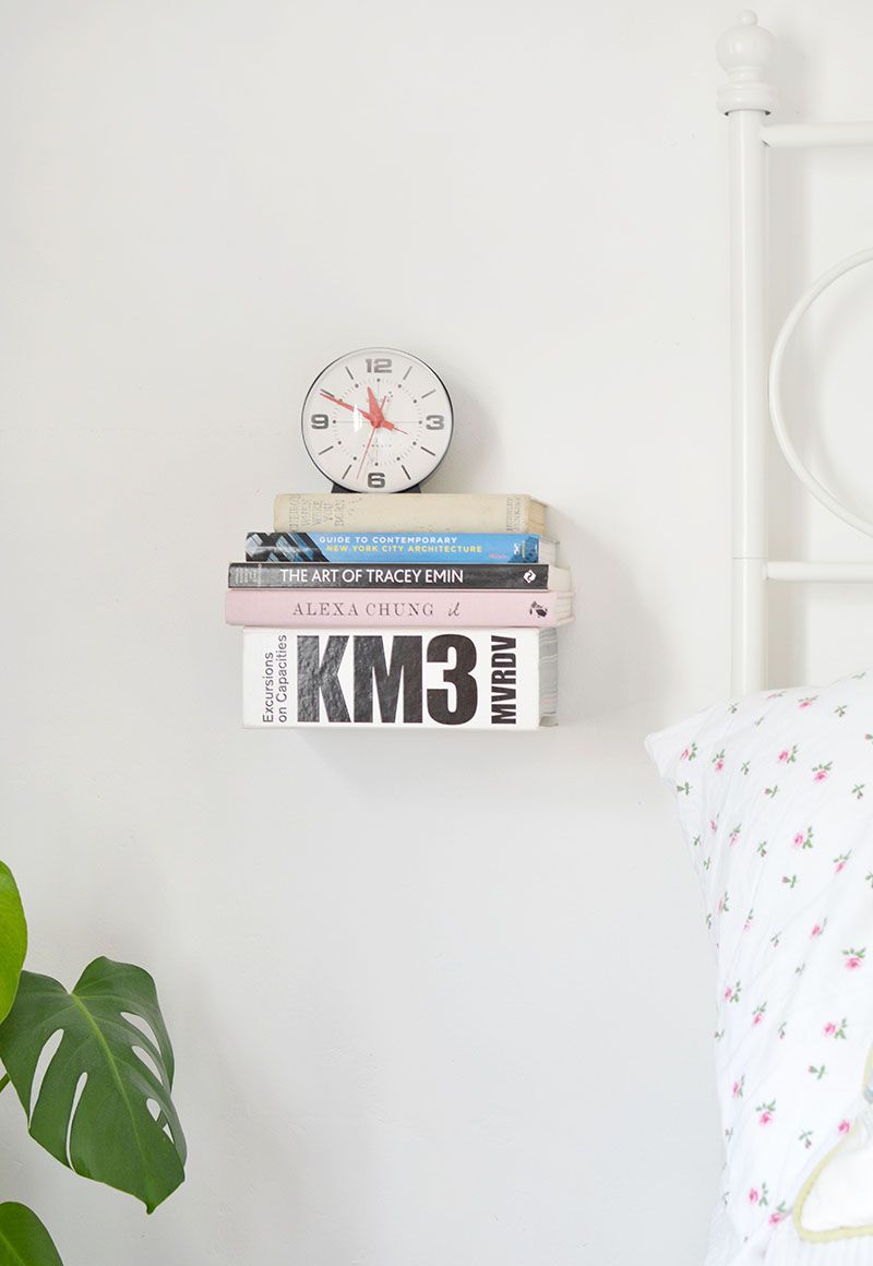 DIY floating book bedside table BURKATRON