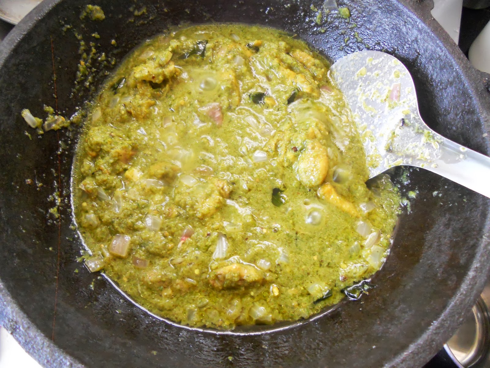Green Chilli Chicken Curry....step by step.