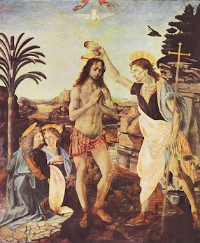 El bautismo de Cristo, Da Vinci, pinturas, arte