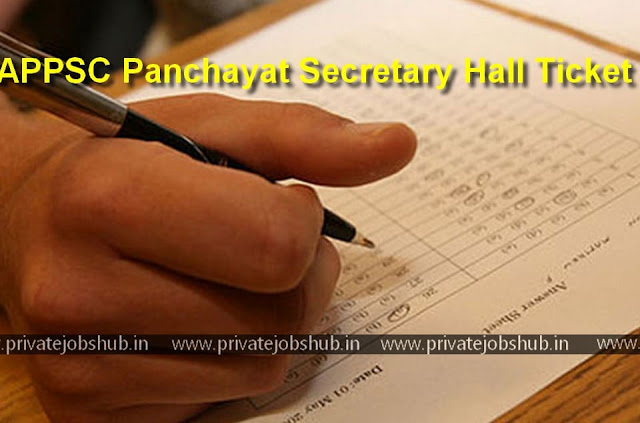 APPSC Panchayat Secretary Hall Ticket APPSC Panchayat Secretary Hall Ticket