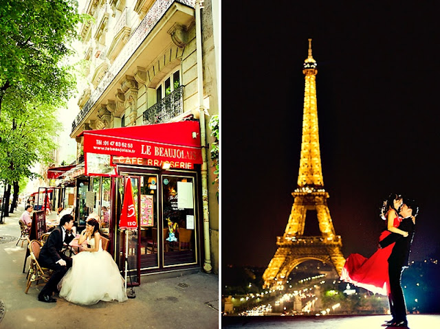 romantic paris wedding photos brasserie and paris