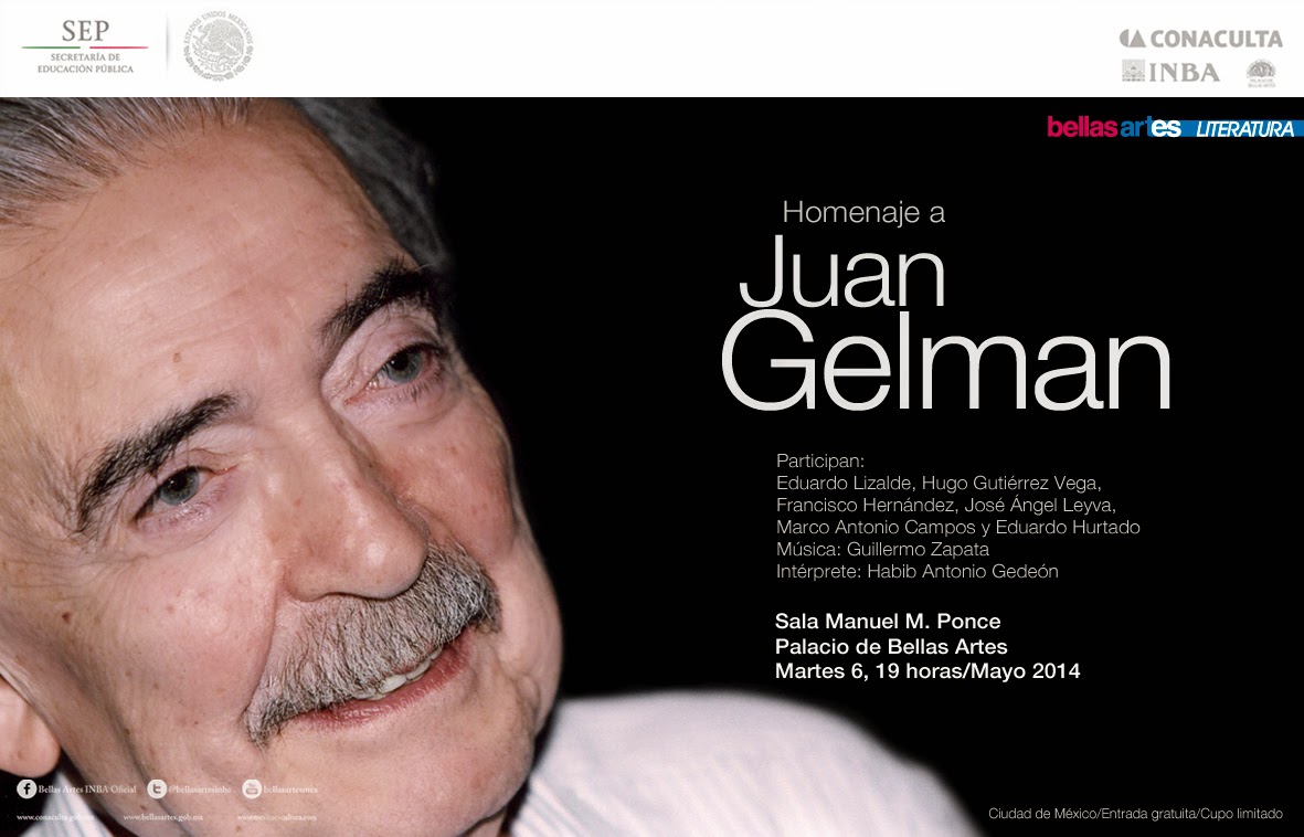 Homenaje al poeta Juan Gelman en el Palacio de Bellas Artes