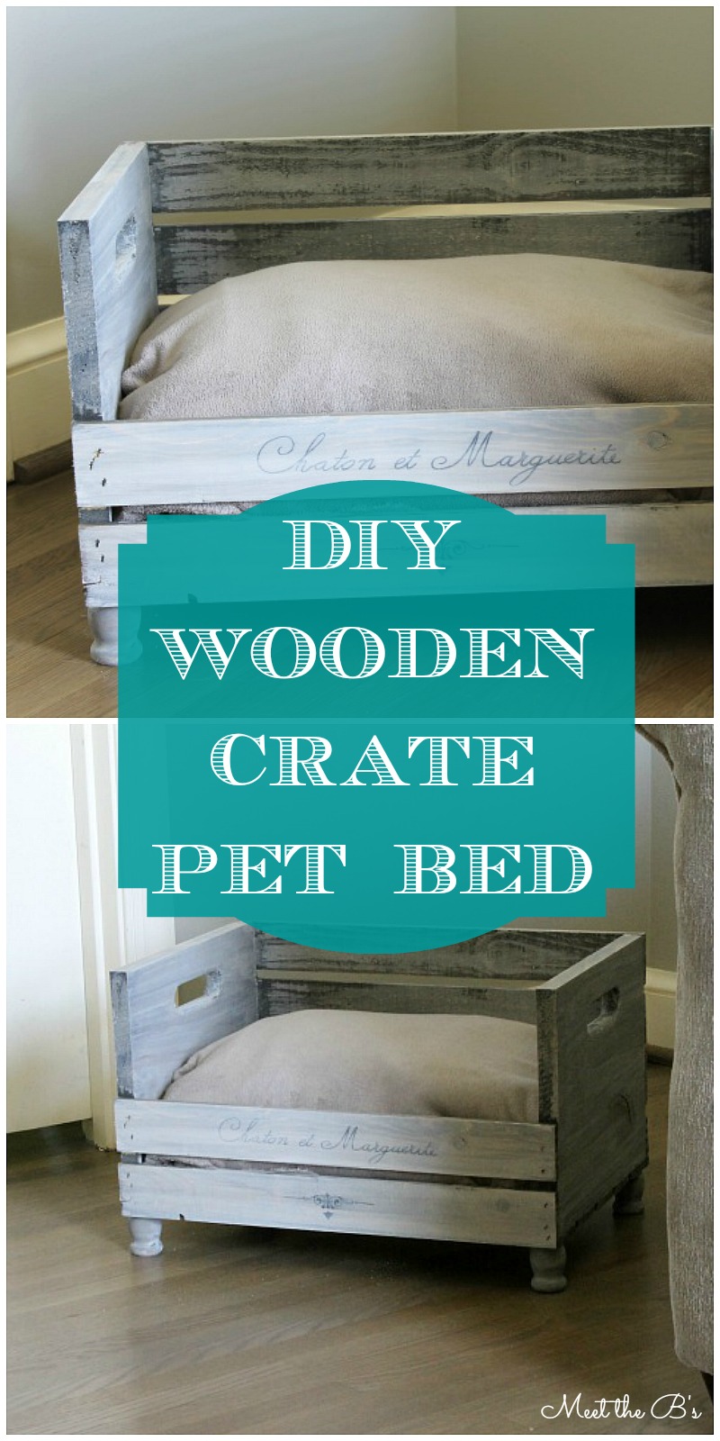 DIY Wooden Crate Dog Bed