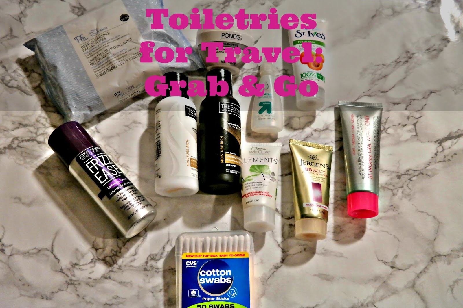 Toiletries to grab and go