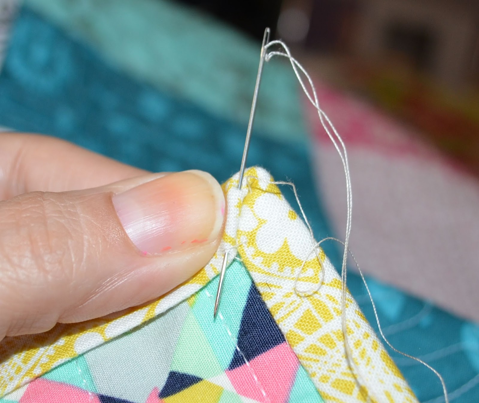 she can quilt Quilt Binding Tutorial hand and machine stitched