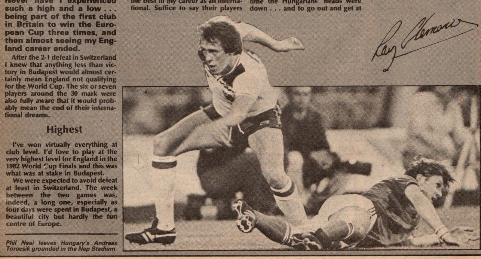 Soccer Nostalgia June 6, 1981Hungary 1England 3World cup Qualifier