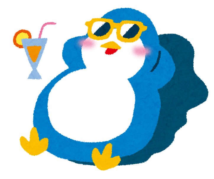 日焼けのイラスト サングラスのペンギン かわいいフリー素材集 いらすとや