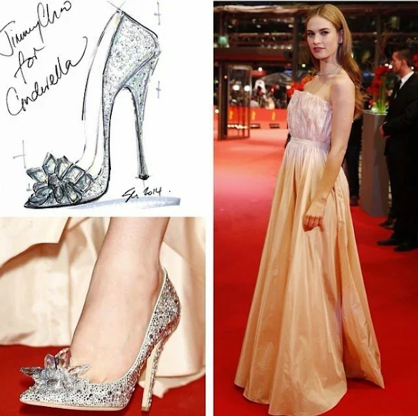 wearing a Dior Dress and Jimmy Choo - Cinderella Shoes