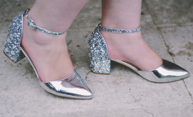 Silver heeled shoes