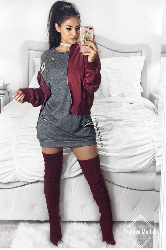 Dresses that go with thigh high boots at school