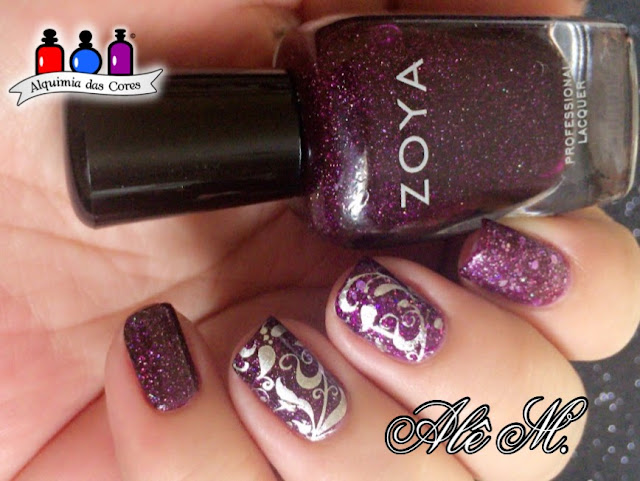 Zoya, Zoya Holiday 2013 Zenith Collection, Zoya Holiday 2014 Wishes Collection, Thea, Payton, magical pixie dust , Moyra Stamping Polish, Silver, HK-09, Alê M., Purple Jelly, scattered holographic effect 